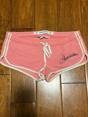Abercrombie & Fitch Pink Athletic Sleep Shorts with White Trim 00 XS